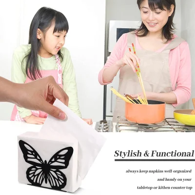 Supporto in metallo per tovaglioli da tavolo Butterfly Design personalizzato economico