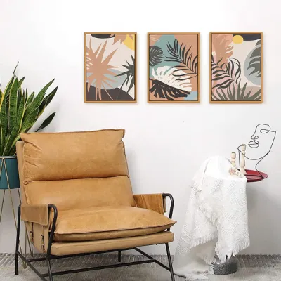 3 pezzi Abstract Canvas natura pianta Wall decorazione incorniciata parete Arte per soggiorno