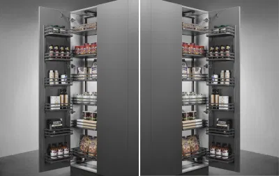 Rack per mobili da cucina, grigio scuro, base solida, estrazione cestello Out 6 Tier Pantry Basket