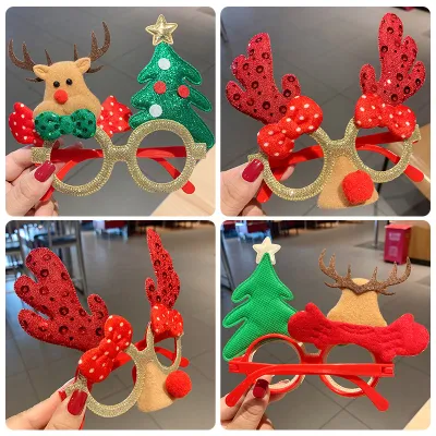 Nuovi occhiali decorativi natalizi Cornici per occhiali Santa Moose