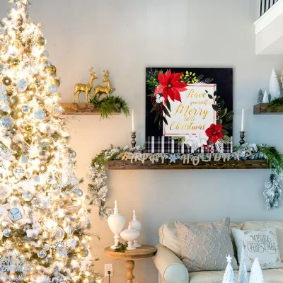 Arredamento Casa Merry Natale Gnome regali Natale Inverno tela parete Stampa artistica