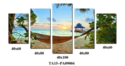 Fine 5 pannelli Ocean Canvas Stampa Hotel Decorative Wall Art Stages