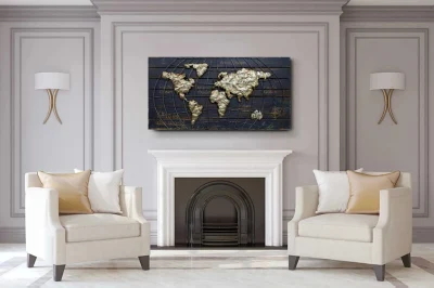 Vancy Arts originale artigianale Commercio all&prime;ingrosso metallo Arte Wall Oro Outdoor Metal World Map Wall Art Home decor