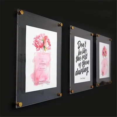 All ingrosso acrilico trasparente PS Organic Glass Cube 2X2 magnete foto Cornice immagine