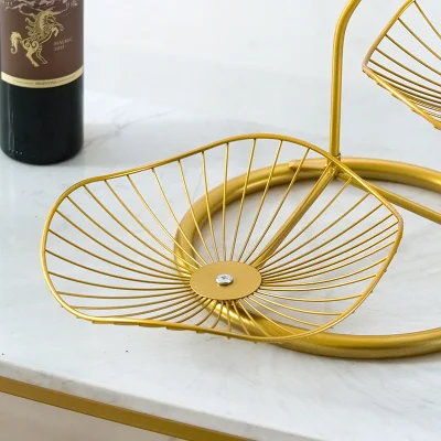 Nordic Golden Black Iron Modern Coffee Table snack Ristorante creativo Cestino di frutta