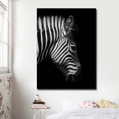 Drop Shipping Lion Canvas Stampa Home decorazione animale Nero e. White Wall Art