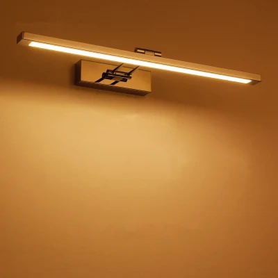 Specchio luce LED bagno parete luce specchio vetro impermeabile anti-nebbia Lampada LED per cabinet in acciaio inox Brief moderno (WH-MR-39)