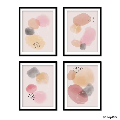 4 Pack Minimalist Line Poster decorativo Art Canvas stampe di foto Arte della parete incorniciata