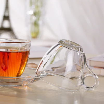 Tazze da caffè in vetro da 190 ml, a basso prezzo e personalizzate, tè nero Tazza