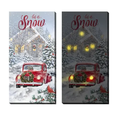 Custom Wholesale Natale decorazione LED pittura Wall Art