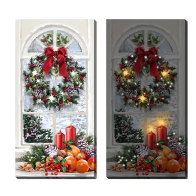 Custom Wholesale Natale decorazione LED pittura Wall Art