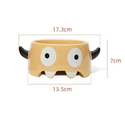 Ciotola bianca di lusso per animali domestici verde telaio in legno assortito in silicone ceramica Est19338