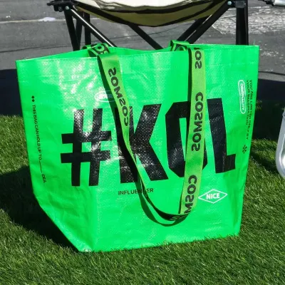 Logo personalizzato extra large Stampa a colori PP Shopping Borsa in tessuto PP promozionale tote