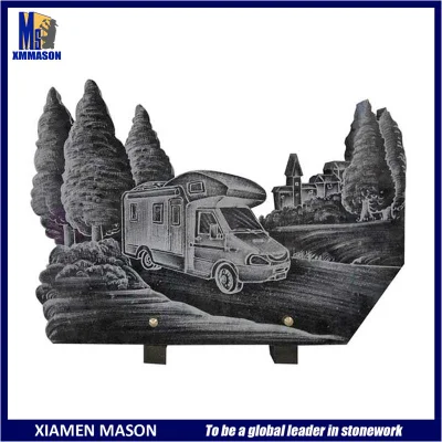Naturale verde granito Rose sculture forma cuore lapide Memorial