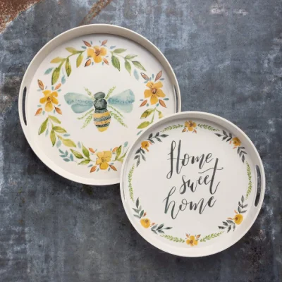 Vassoio grande decorativo con melammina, vassoio personalizzato per la colazione creativa