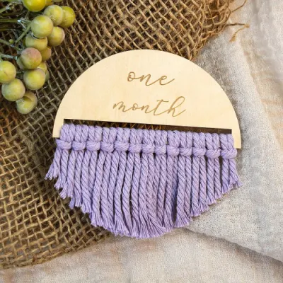 Collezione Macrame Baby Milestone Plaque/Discs Set