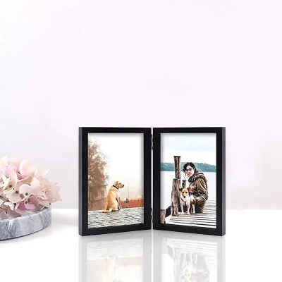 CORNICI fotografiche in legno 5X7&quot; con display frontali in vetro, pieghevole da collage Cornice immagine