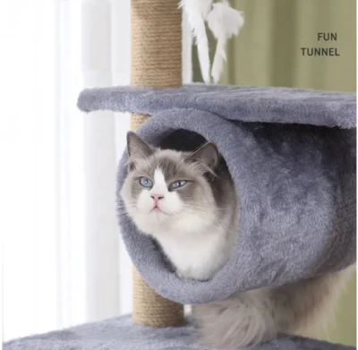 Luxury Easy Assemblle durevole legno Sisal Cat Tree House grande
