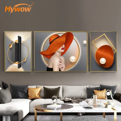 Donna moderna con Hat Artwork Pittura per arredamento domestico