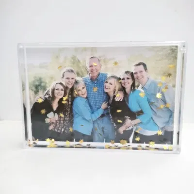 OEM Custom 4*6 Water Picture Frame Liquid glitter