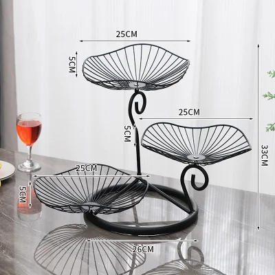 Nordic Golden Black Iron Modern Coffee Table snack Ristorante creativo Cestino di frutta
