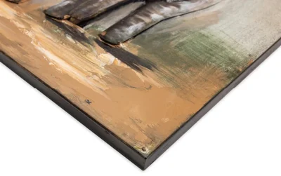 Vancy Arts 3D goffrato tavola di legno galvanizzata Pittura Elefanti Extra Grande e moderno arredamento 3D Metal Art pronto per l&prime;applique