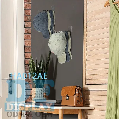Portabile Hat Displayer Hat Holder appendiabiti acrilici per cappello da parete Montaggio a parete cappello Muro Organisateur Chapeau pour Mur 6 PC/set