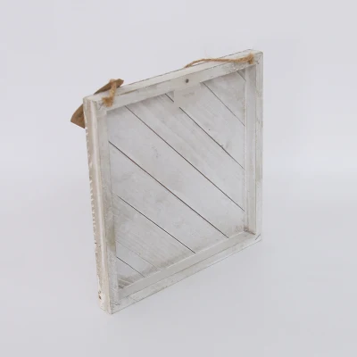 Rustic White Home decorazione Hanging corda legno cornice in legno segno