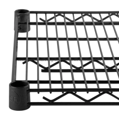 Rack per conservazione soggiorno nero 5 livelli scaffalature in filo regolabile