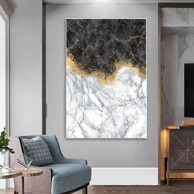 Decorazione della stanza parete moderna di pittura ad olio fine Art 5 pannello Abastract Waves Canvas Print