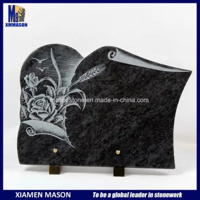 Roses incise Himalaya blu Granite Memorial targhe