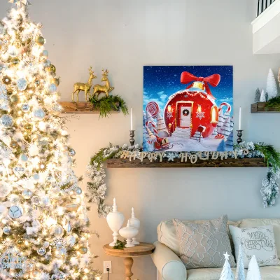 Cornici in legno Galleria Wrapped Natale Home decor Linted Canvas Wall Stampe d&prime;arte