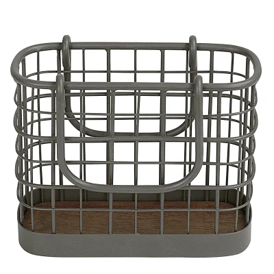 Supporto per tovaglioli elegante e facile da trasportare supporto per serviette in metallo pesante Con manico e base in legno