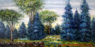 Artigianato silvicoltura Paesaggio Arte parete decorazione tela dipinti ad olio