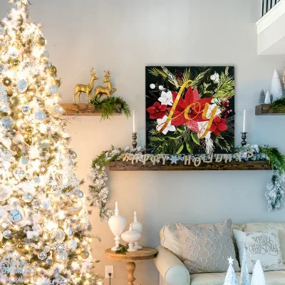 Natale Inverno scena Wall Art Picture LED Canvas Stampa per Arredamento per le vacanze