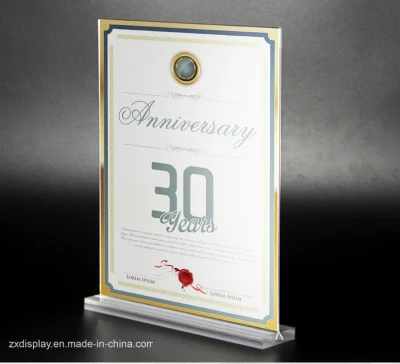 Cornice per display fotografico da tavolo in plastica acrilica trasparente A4 con base