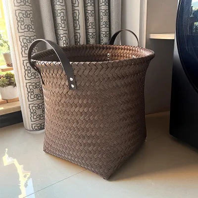 Imitazione Rattan tessuto acqua picnic e cesto di frutta cucina stoccaggio Telaio