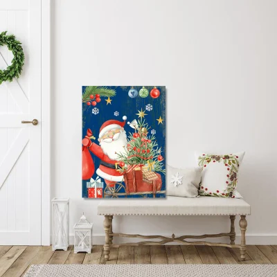 Vendita all&prime;ingrosso fabbrica Santa Design luci LED pittura decorativa Wall Art