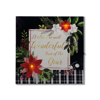 Natale Inverno scena Wall Art Picture LED Canvas Stampa per Arredamento per le vacanze