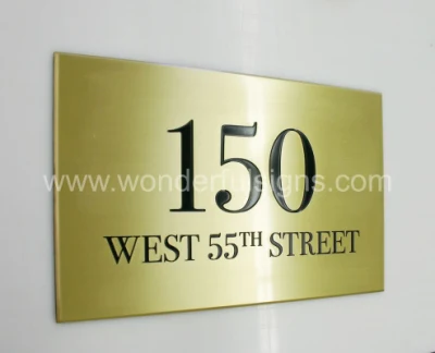 Produttore Custom Various Style Hotel Address Sign Aluminium Plaque