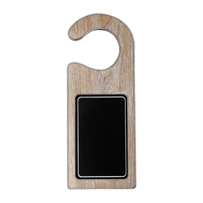 Porta in legno con porta in legno con bordo nero, cartello porta in legno vuoto, cartello porta in legno personalizzato