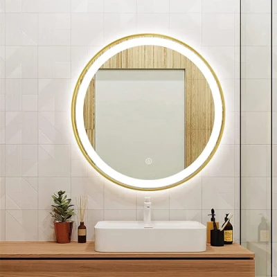 Bagno LED Smart Mirror Hotel bagno specchi sabbiatura cornice in alluminio Oro/Nero