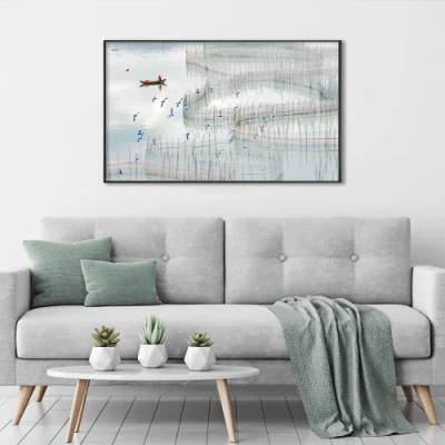 Cornice PS personalizzata per foto di alta qualità Sunset Natural Pittura di tela Wall Art per arredamento soggiorno