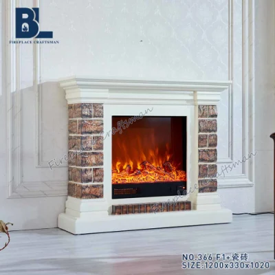 Moderno camino elettrico intagliato in legno mattone Mantel Surround Stand Per decorazione soggiorno