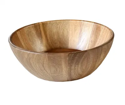 Ciotola di bambù FSC Acacia, perfetta per insalata o frutta 11,5 pollici 29 cm