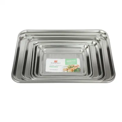 Vassoio in acciaio inox vassoio di raccolta cibo rettangolare vassoio di cottura vassoio Commercio all&prime;ingrosso