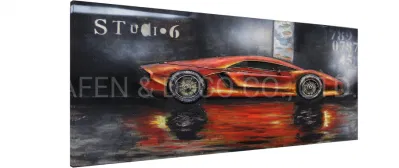 Dimensione del ferro 3D dell&prime;automobile sportiva di arte della parete della pittura a olio della decorazione del metallo