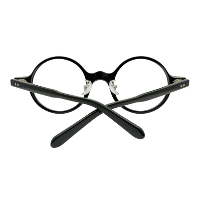 Montature rotonde vintage per occhiali in acetato Unisex Occhiali neri Occhiali