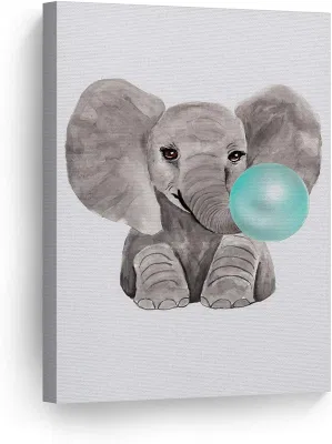 Animal Bubble Gum Art Canvas Stampa acquerello Pittura Wall Art Per decorazione domestica