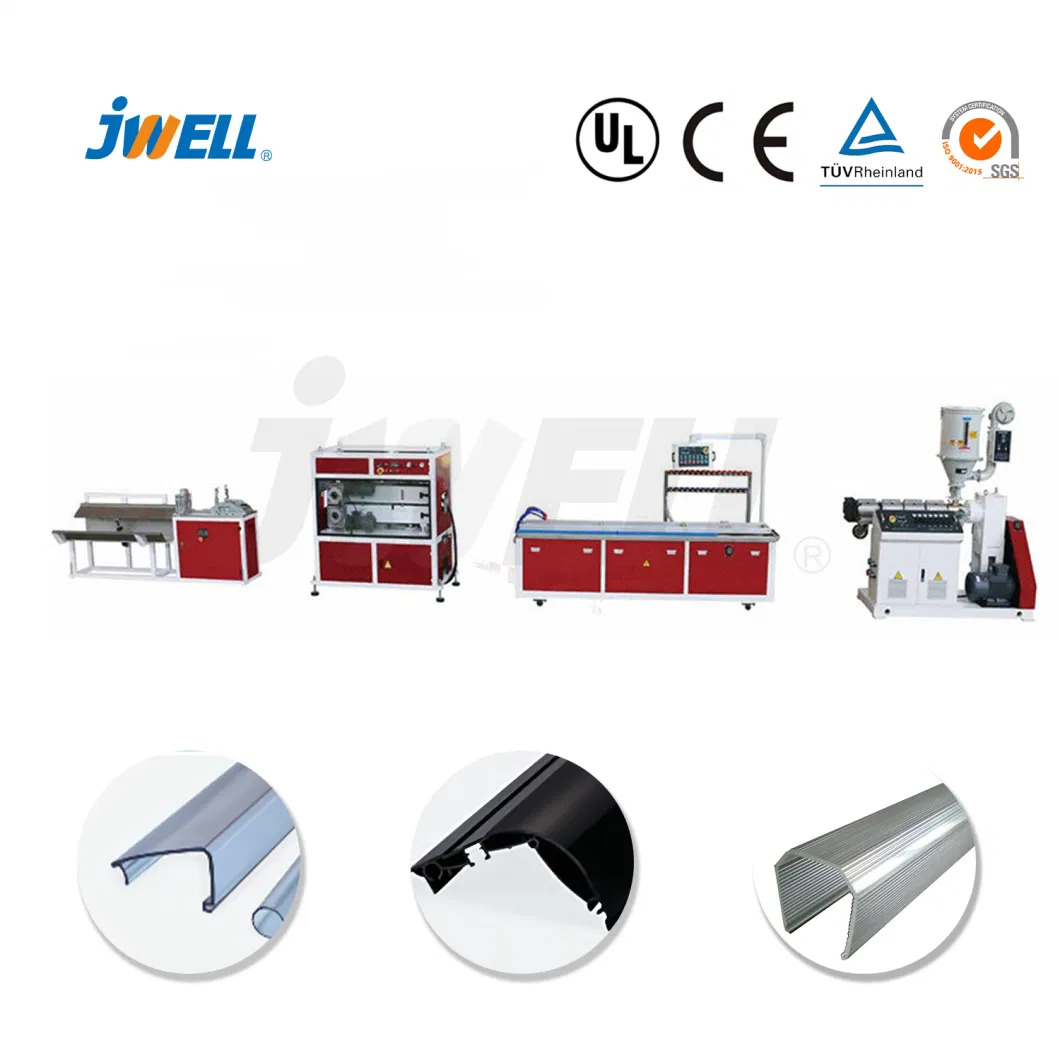 Jwell Plastic Extruder Price PS Frame/Mbbr/LED Light Cover/ PVC Edge Banding/ Window Profile/PVC Corner Making Machine